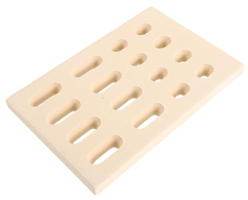 PartyKindom Ceramic Flame Tamer Heat Plate Bbq Ceramic Radiant Briquettes Beige, for Gas Grill Burner Systems, High Temperature Resistant