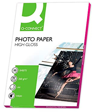 Q-Connect 260gsm A4 High Gloss Photo Paper (Pack of 50)