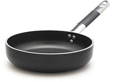 Agnelli pots Pentole ALSC2111SSPIC28 Alblack, padella in alluminio, nera, spessore 5 mm, fondo a induzione da 10 mm, con manico tubolare in acciaio inossidabile «Cool», 28 cm