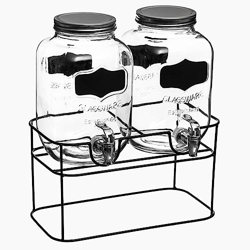 Secret de Gourmet - Set di 2 distributori di bevande Duo 4L su supporto