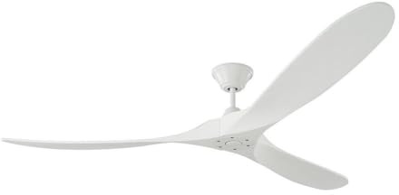 Monte Carlo 3MAVR70RZW Maverick Max Energy Star 70 Outdoor Ceiling Fan with Remote Control, 3 Balsa Wood, Matte White-White Blades
