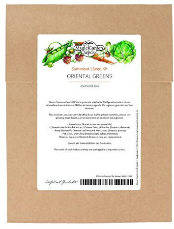 Asian Greens - kit de graines avec 5 variétés de légumes feuilles asiatiques très saines