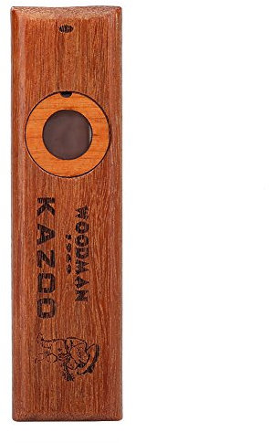 Holz Vintage Kazoo, Traditionelles Blasinstrument, Ukulele und Gitarren Begleitinstrument mit 2 Ersatzmembranen, Sammlerstück für Kinder und Erwachsene
