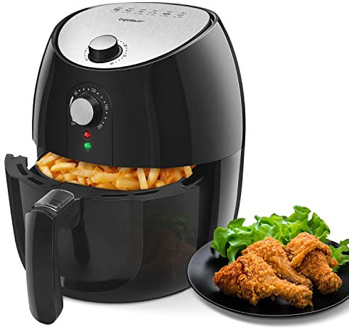 Aigostar Hayden Pro - Friteuse électrique sans huile, friteuse à air chaude, 1500 W, panier de friture anti-adhérant, fonction d'arrêt automatique. Sans BPA, facile à nettoyer.