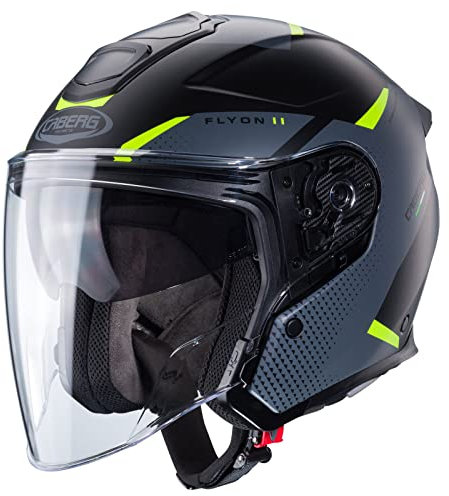 CABERG HELMET FLYON II BOSS MATT BLACK/GREY/YELLOW FLUO M