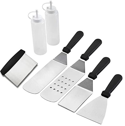 Lodokdre de accesorios para barbacoas, accesorios para placas de barbacoa con parte superior , de accesorios para barbacoas con espátula resistente