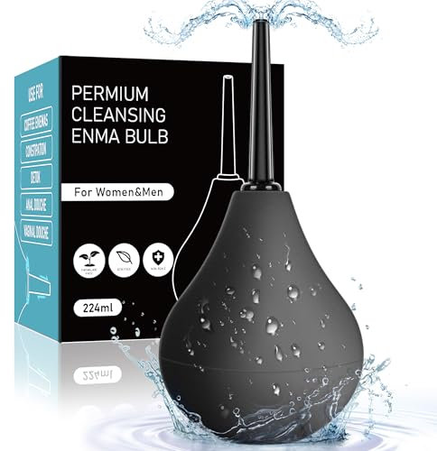 PropoDusche Anal Douche Enema Kit - 224ml Enema Bulb Douches for Men and Women, Enemas at Home for Constipation, Vaginal Douche Ideal for Daily Care & Travel (Black)