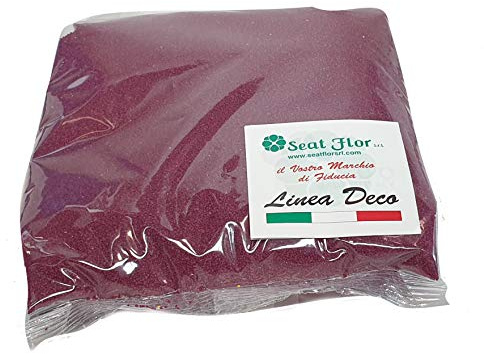 Seat Flor SRL® Farbiger Sand, Sand zur Dekoration von Vasen, 0,5 mm, Beutel mit ca. 1 kg (25 Farben erhältlich) (Bordeaux)