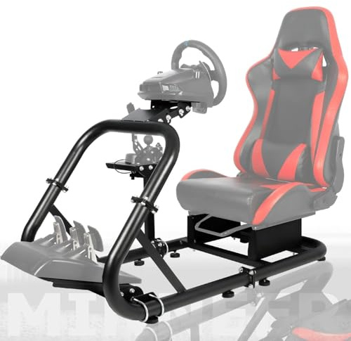 Minneer 50MM Round Tube Racing Game Simulator Cockpit Kompatibel mit Logitech G25 G27 G29 G920 G923,Thrustmaster248PS T248XBox T300RS, Gewicht Kapazität 400 lbs，Adjustable, Nur Stand