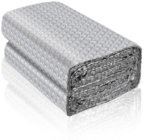 Reflective Foil Insulation, Double Reflective Bubble Insulation Sheet, Aluminum Foil Bubble Shield, Radiant Barrier Roll for RV Windows Weatherproofing (23.6''x 10Ft)