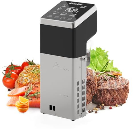 Anchorchef Sous Vide 1400W Precision Cooker, Professional Sous Vide Cooker with Stainless Immersion Circulators, with large Touchscreen Accurate Temperature Timer, Fast-Heating, Powerful Pump Design