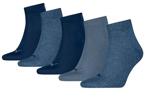 PUMA Unisex Quarter Plain, Calcetines Unisex adulto, Azul vaquero - nuevo, 43-46
