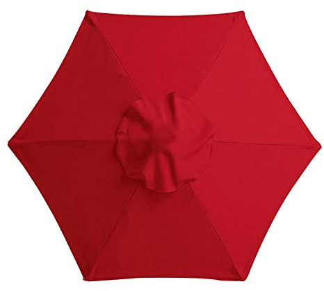 2,7 m roter Terrassenschirm, Ersatz mit 6 Rippen, Outdoor-Marktschirm, 270 cm Größe, UV-Schutz, wasserabweisend