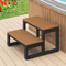 LUE BONA Whirlpool-Stufen, 2-stufiger Outdoor-Hocker mit HDPS-Stufen und Aluminiumrahmen, rutschfeste Mehrzwecktreppe für gerade Seiten, Spa, Schwimmbad, Veranda, Wohnmobil, Deck, Küche für Erwachsene