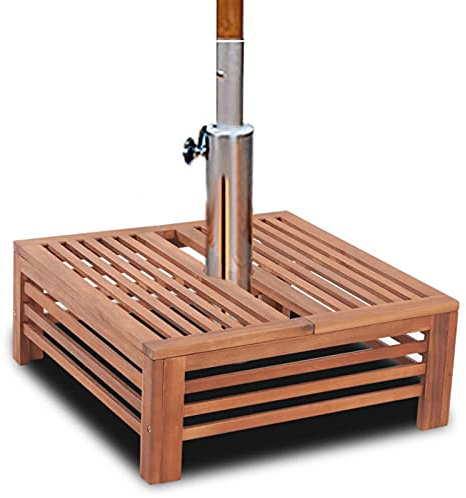 Homgoday Cubierta para Base de sombrilla de Madera Base para Sombrilla, Soporte para Sombrilla para Jardín, Terraza, Playa