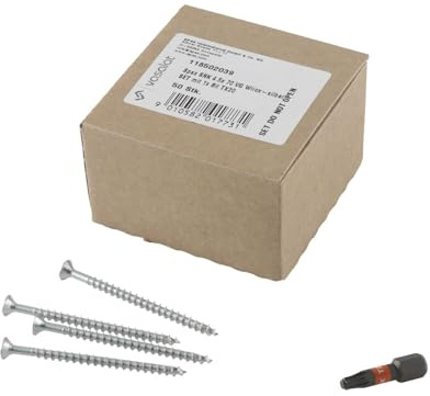 Spax 4,5x70 Senkkopfschrauben Vollgewinde TX20 4CUT mit Wellenschliff, T-Star plus & Spax Bit T-Star plus T20, Wirox - 51-teilig