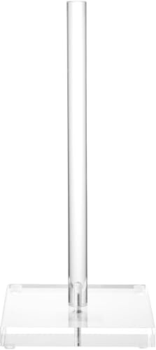 Anteabee Kitchen Roll Towel Holder Countertop, Clear Acrylic Paper Towel Holder Free-Standing, Modern Kitchen Roll Stand Base for Standard and Large Sized Paper Towel Rolls