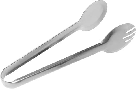 FUNNETOYU Pinza para Ensalada Diente de Acero Inoxidable, Compacta y Ligera, Resistente y Segura para Servir Alimentos, Pan y Postres en Barbacoas y Cocina Doméstica