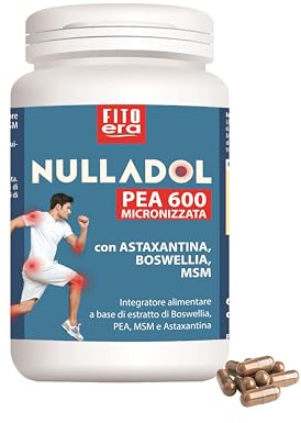 FITOERA NULLADOL PEA 600 con Boswellia, Astaxantina e MSM, 60 Capsule, PEA Micronizzata, per il benessere dei muscoli e articolazioni