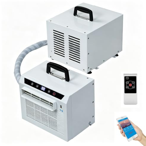 3000 Btu Split-Luftkonditionering, BäRbar Luftkonditionering, Med Wi-Fi Och FjäRrkontroll Samt 24-Timmars Timer, FöR Camping/Lastbil/Husbil/Sovrum 1.5MConnectingPipe