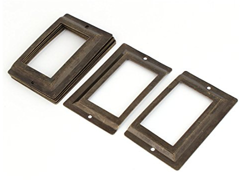 uxcell Office Library File Drawer Tag Metal Label Holder Bronze Tone 10pcs