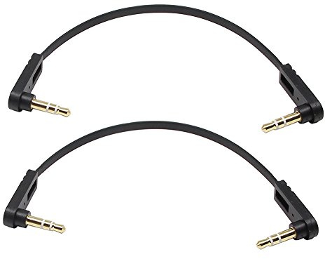zdyCGTime 3.5mm Audio Cable, Right Angle Gold Plated 3.5mm Auxiliary Audio Stereo Male to Male Cable(0.5 Feet)