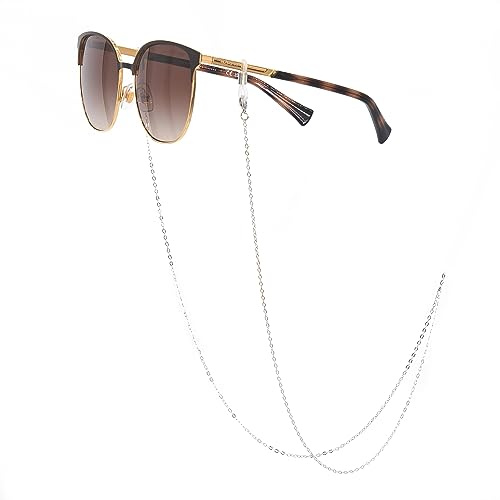 GERNEO® - Collana per maschere – Porta maschera argentata – Resistente alla corrosione – Catena di maschere uniche di alta qualità e fascia – Collana con occhiali con moschettone, argento, M