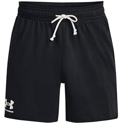 Under Armour Hombre Rival Terry 6 Short Pantalones cortos ligeros para entrenamiento, gimnasio y running, pantalones cortos deportivos versátiles y transpirables con bolsillosBlack / / Onyx White,XXL