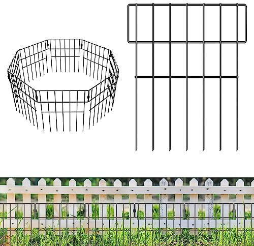 Garten Metallzaun 10 Stück Dekorative Komplettset Zaun, Gartenzaun Metall Zaunelemente Steck, Schmiedeeisen Landschaft Zaun für Blumenbeet, Bäume, Tier Barriere (Classic-A)