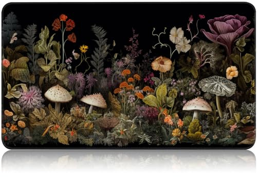 for MTG Game Playmat, for Magic TCG Rubber Play mat,Tabletop Card Playmats with Smooth Surface,Trading Card Inked Game Mat,Battle Game,Wildflower Mushroom