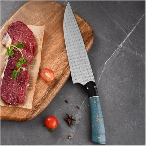 FBITE Cuchillo de Damasco 10Cr15MoV 67 capas de acero Damasco VG10 cuchillo de cocina afilado de Chef Cleaver Sushi de 7,5 pulgadas