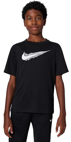 Nike Multi Camiseta De Manga Corta Dri-Fit - Niño, Black/White, HF8100-010, XL