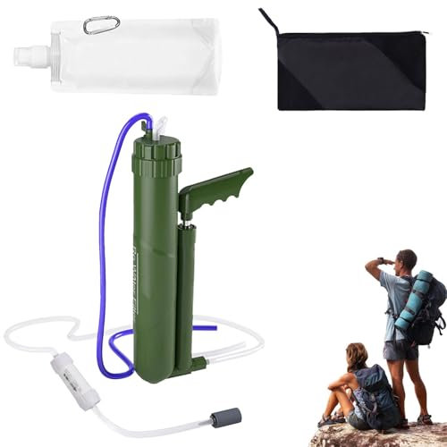 Hand Pump Camping Water, High Precision Water, Camping Water System Portable Hand Pump Water Filter, Compact Water Filter, Safe Drinking Water, Outdoor Survival Water, Hand for Outdoor Use