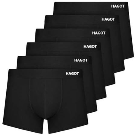 HAGOT Boxers Homme, Boxers pour Hommes avec Ceinture Élastiqu, Confortable Boxer Homme sous-Vêtement Respirants et Doux