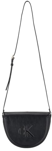 Calvin Klein BOLD CK SADDLE CROSSBODY LV04F3221G Crossover, Nero (Nero), Taglia Unica, Nero (Nero), One size