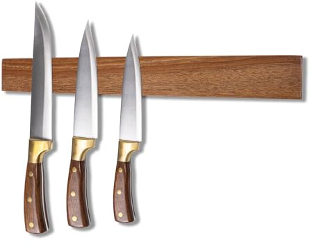 Yuoyar Wooden Magnetic Knife Holder - 15.5 Magnetic Knife Strips for Wall - knife storage kitchen accessories (15.5in)
