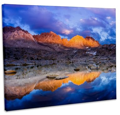3dRose Sunset over the Palisades in Dusy Basin, Kings Canyon National Park Museum Grade Canvas Wrap 10x8