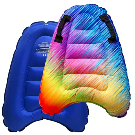 Bodyboard Gonfiabile, FainFun 75*54.5 CM Tavoletta Surf Gonfiabile Giocattolo con Bracciolo, Tavola da Nuoto, Tavoletta Mare,Vacanze all'insegna del Surf (Meteore)