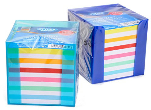 Zettelbox mit 700 Blatt farbige Notizzettel / Farbe: transparent klar