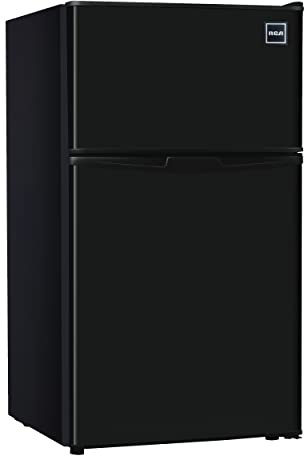 RCA - 2-Door - Compact Refrigerator/Freezer - Reversible Doors - Adjustable Thermostat - 3.2 Cu. Ft. - Black,