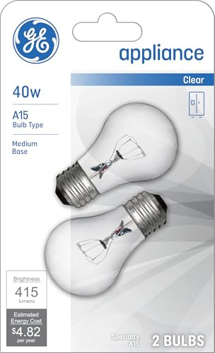 GE Incandescent 40 Watt Soft White A15 Appliance Bulbs 2 Pack