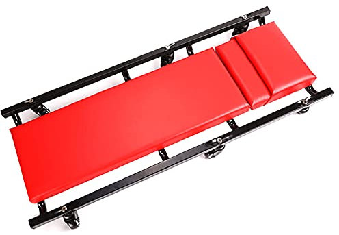 40INCH MECHANIC CREEPER, MECHANIC CREEPER & ROLLING SEAT MED JUSTERBAR NEADSTÖD, LOW PROFILE CReeper, Creepers Automotive För Reparation Och Hem (Color : Red, Size : Upgrade wheel)