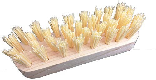 Cepillo CERDAS con Raices Duras|Limpieza Suelo Terraza Baño Cocina Jardín|Raíz Dura y Resistente y Rígida para Suelos de Interior y Exterior|Fabricado en Madera Sin Mango|Barredora Manual