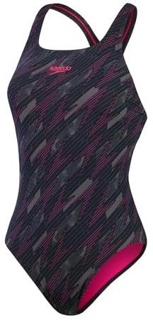 Speedo Damen Hyperboom Allover Medalist Badeanzug, schnelltrocknend, Fitness, chlorbeständig