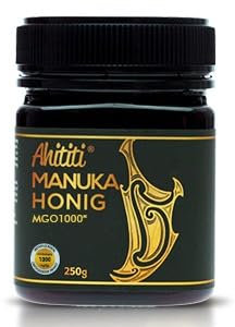 Ahititi – Miel de Manuka 1000 MGO + 250 g – Certificado de laboratorio de Nueva Zelanda – Metilglioxal activo y crudo – Miel Manuka de la planta Manuka, 100% Manuka, vegetariana