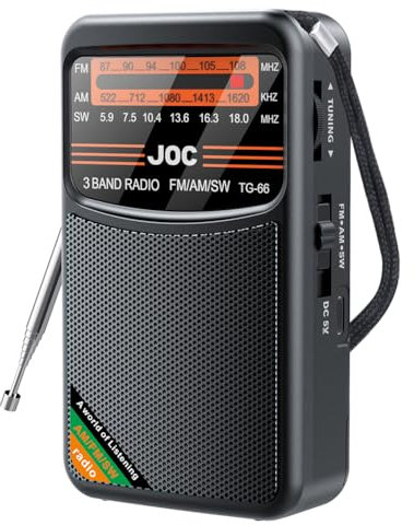 CRGANGZY Radio Dab Portátil - Radio Digital Alimentada por Red o Pilas, Radio SW/Am/FM con Altavoz Estéreo Conector para Auriculares, Radio Recargable para Trabajo/Cocina Pequeña, Pantalla a