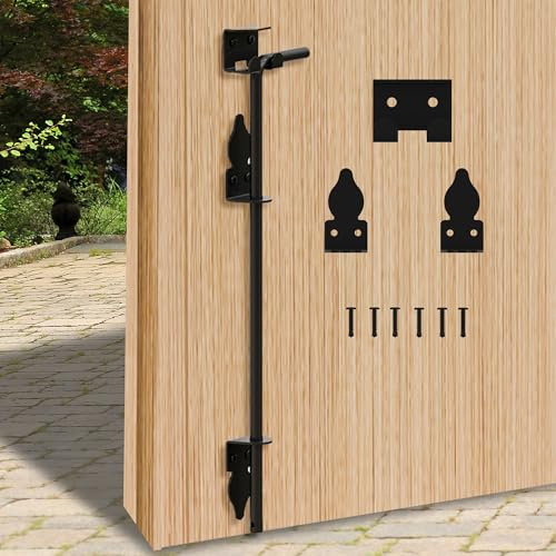 Real Fancy 24 Heavy Duty Cane Bolt - Vinyl Fence Gate Drop Rod for Vinyl Fence/Garden Gate, Rust-Resistant Metal Cane Bolts for Gates, Wind-Resistant Locking & Shed Door Anchor, 1 Pack