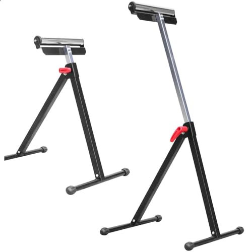 Mucola Rollenbock höhenverstellbar 66-105 cm Arbeitsbock Tragkraft bis 90 kg Montagebock inkl. 1 Paar Arbeitshandschuhe Unterstellbock mit rutschfesten Füßen Stützbock für Materialzuführung - 2 Stück