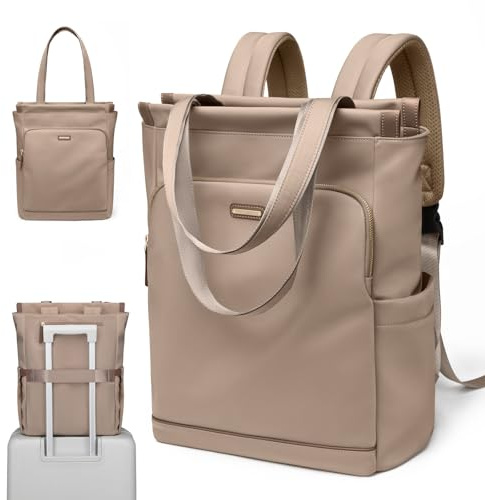 GOLF SUPAGS Convertible Laptop-Rucksack für Frauen Casual Daypack Notebook Tote Bag für Arbeit Hochschulen Reisen Freizeit (Champagnerfarben)