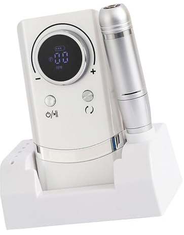 Taladro eléctrico de uñas con base para uñas, herramienta de manicura de 45000 rpm, velocidad ajustable, máquina pulidora de uñas